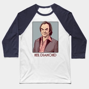 Neil Diamond / Vintage Style Fan Illustration Baseball T-Shirt